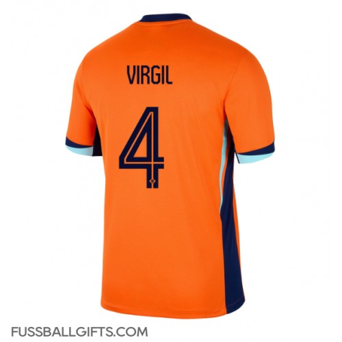 Niederlande Virgil van Dijk #4 Fußballbekleidung Heimtrikot EM 2024 Kurzarm